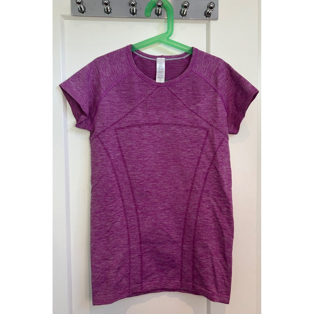 Ivivva Fly Tech Short Sleeve Athletic Top Heathered Purple Girls Size 14 Tee